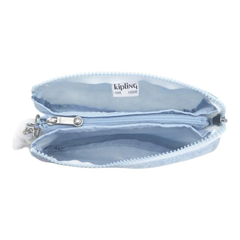 Kipling Recycled Polyamide Wallet Storage Bag, Clutch Large Size Women's Frost Blue-4