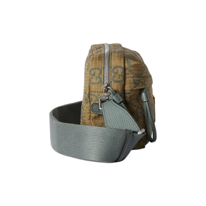 GUCCI Recycled Polyester Shoulder Bag Crossbody Bag Small Size Men's Mustard Greenish-Black-2