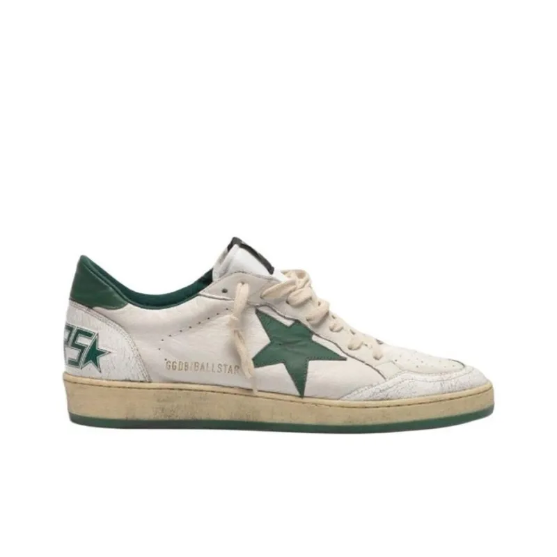 Golden Goose Ball Star Skateboard Shoes Men's White Green-1