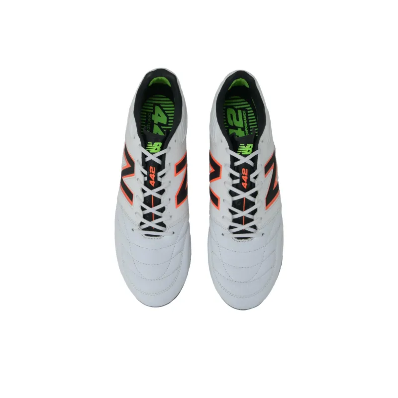 New Balance 442 V2 Pro HG Rubber Short Studs Anti Slip Wear Resistant Soccer Shoes Unisex White-3