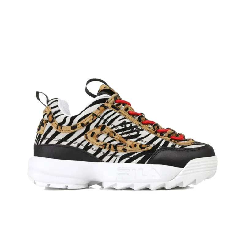 FILA Cross Training Disruptor 2 Low top Animal Running Shoes Black/White Women's-1