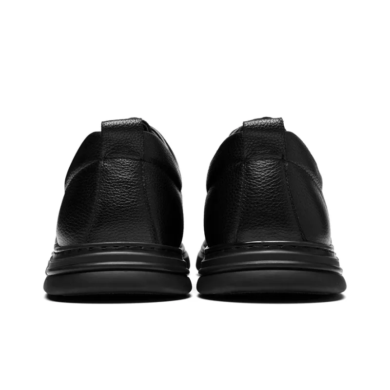 HLA Fashionable Versatile Casual Lace Up Genuine Leather Soft Sole Dress Shoes Men's-3