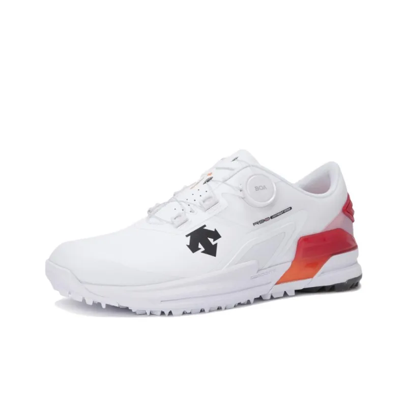 DESCENTE Cushioning Wear Resistant Low Top Golf Shoes Men's Orange White-1