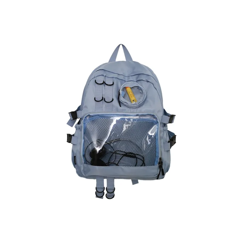 KAKAXI Nylon Backpack Unisex White/Black/Blue-3
