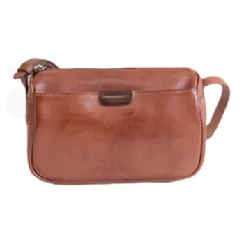 TTaG．baG Top Grain Vegetable Tanned Cow Leather Shoulder Bag Women's Chestnut/Vintage Black