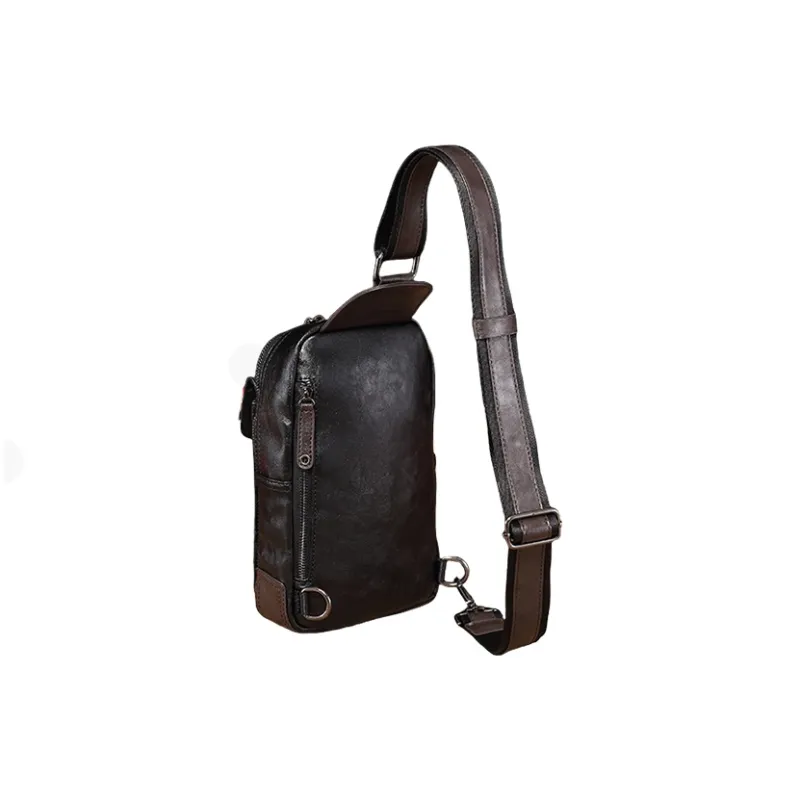 TTaG．baG PU Leather One Shoulder Handheld Crossbody Sling Bag Men's-1