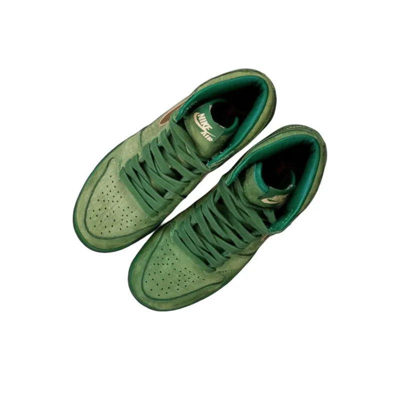 Jordan Air Jordan 1 Cushioning Anti Slip And Wear Resistant High Top Vintage Basketball Shoes Men's Green-1