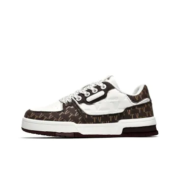 V TOXSEIE Mid Top Skateboard Shoes Unisex Brown