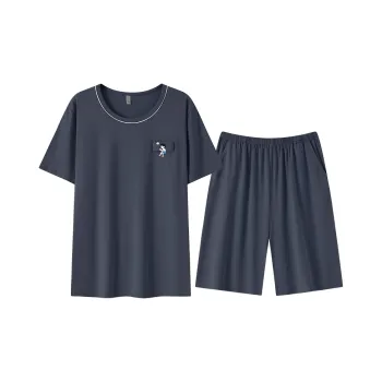 Flowers In Water Pajama Set Men's Dark Gray
