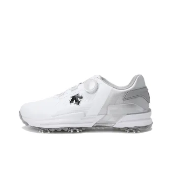 DESCENTE SWINGER BOA Slip Resistant Low Top Golf Shoes Men's White Silver