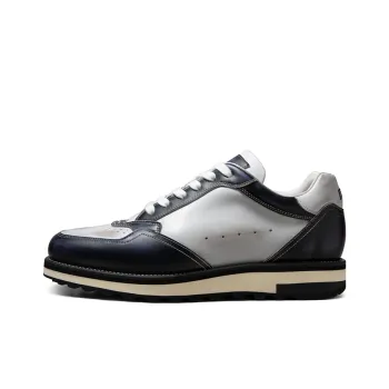 Zuti Vintage Trendy Distressed Sneaker White Shoes Low-Top Skateboard Shoes Men's Blue Gray