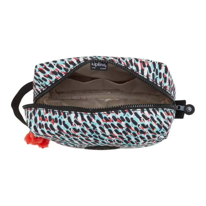 Kipling Recycled Polyester Toiletry Bag Large Size Women's Black & Multicolor-3