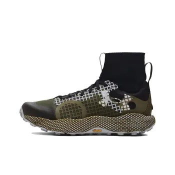 Under Armour Anti Slip Wear Resistant High Top Running Shoes Men's Green Black