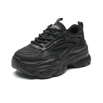 DUSTO Slip Resistant, Abrasion Resistant, Breathable, Height Increasing Mid Top Chunky Sneakers Women's