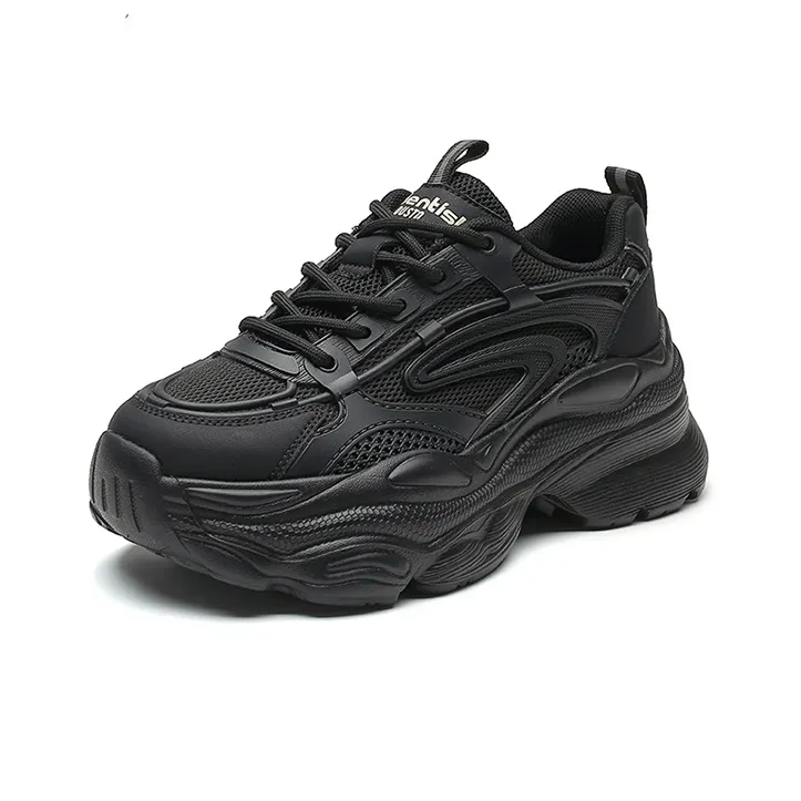 DUSTO Slip Resistant, Abrasion Resistant, Breathable, Height Increasing Mid Top Chunky Sneakers Women's-0