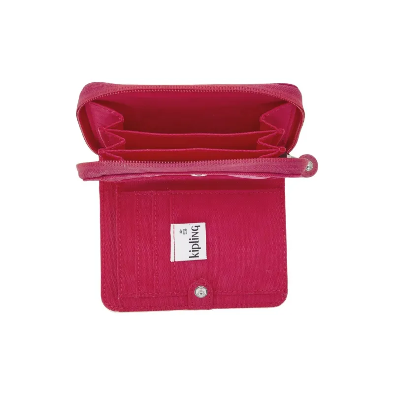 Kipling Recycled Polyamide Wallet Medium Size Women's Paper Shred Pink-3