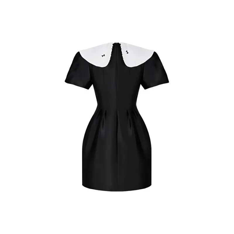 TAMMY TANGS Short Sleeved Dress Women's Black White-1