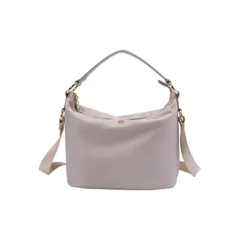 LEFF Parachute Fabric Portable Crossbody Bag, Shoulder Bag Regular Women's Mist Gray/Classic Black