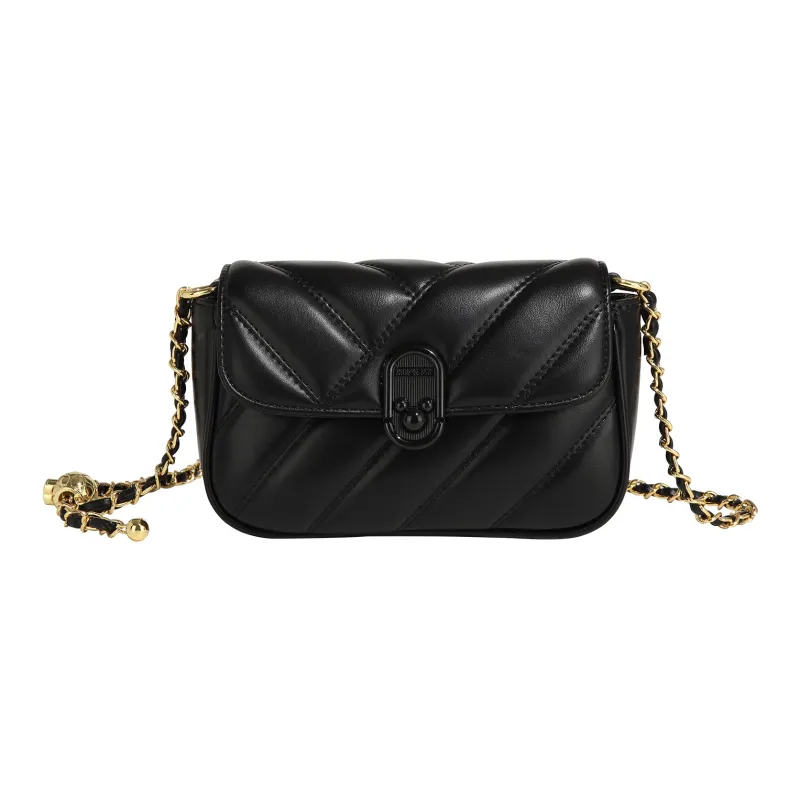Disney Minnie Series PU Shoulder Bag, Crossbody Bag Women's Ecru/Night Black-7