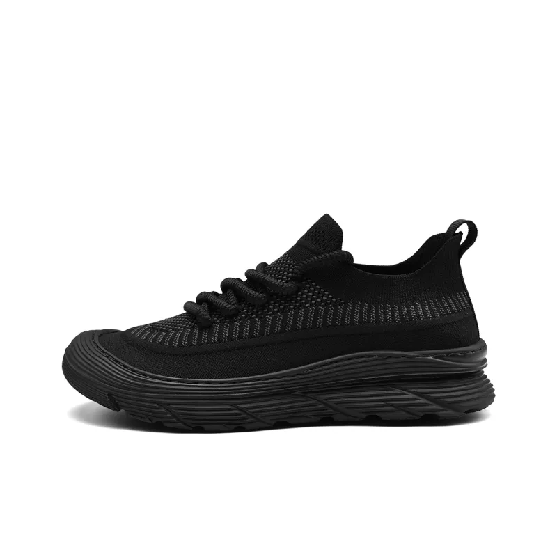 HLA Fashion Breathable Mesh Flyknit Comfortable Versatile Height Increasing Casual Shoes Men's-0