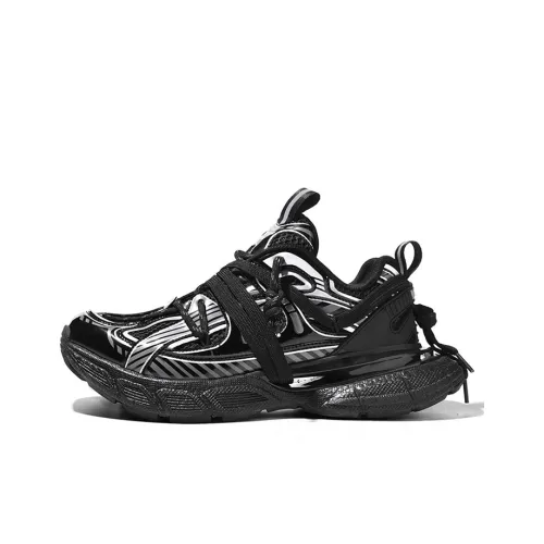 V TOXSEIE Low Top Chunky Sneakers Unisex Black
