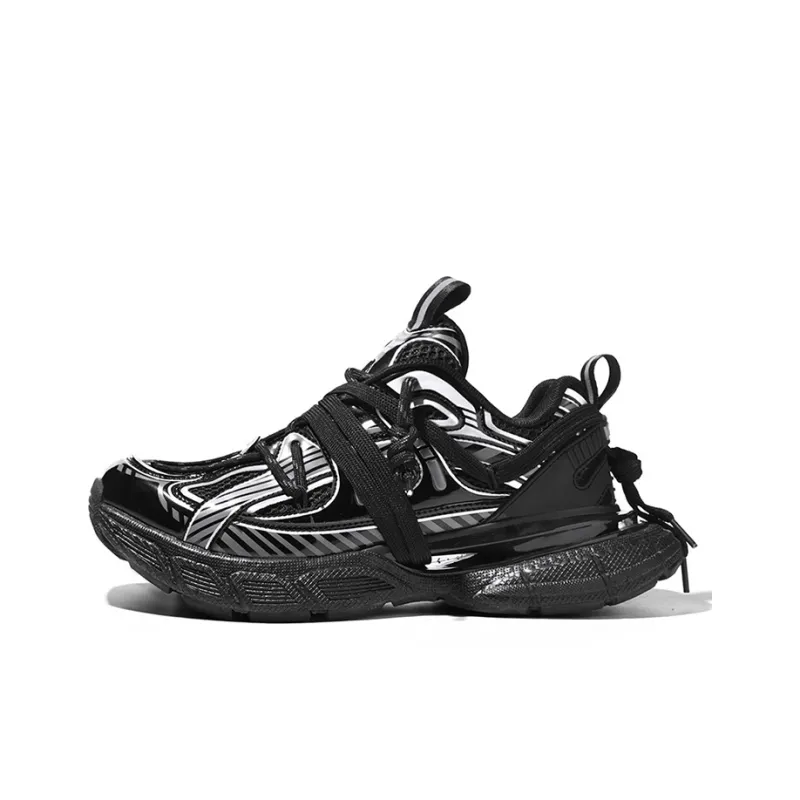V TOXSEIE Low Top Chunky Sneakers Unisex Black-0
