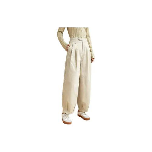 Mo Han Yi Mei Casual Pants Women's Apricot