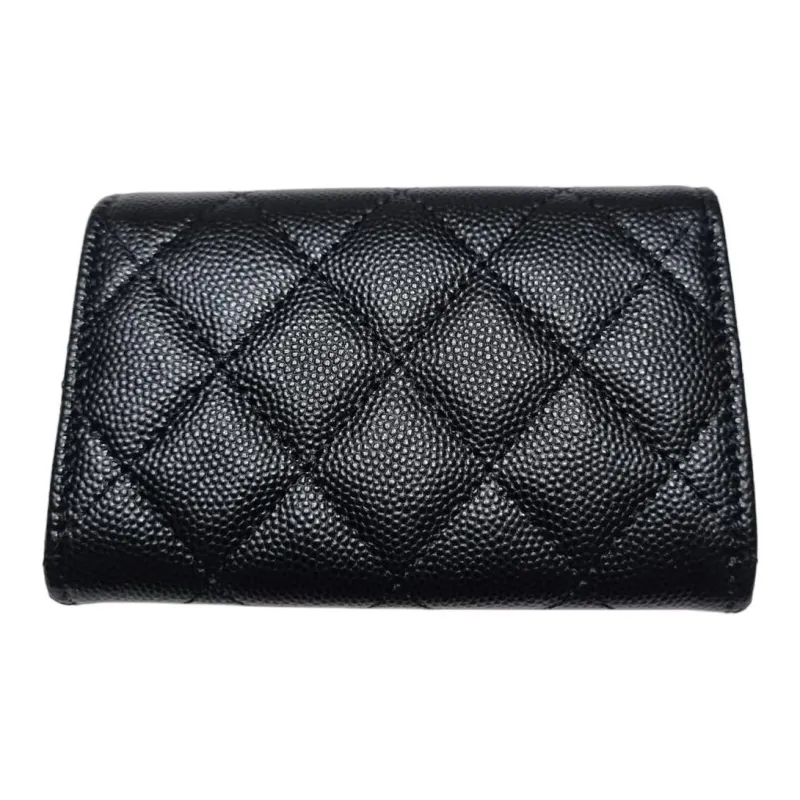 CHANEL Caviar Calfskin Card Holder Women's Black-1