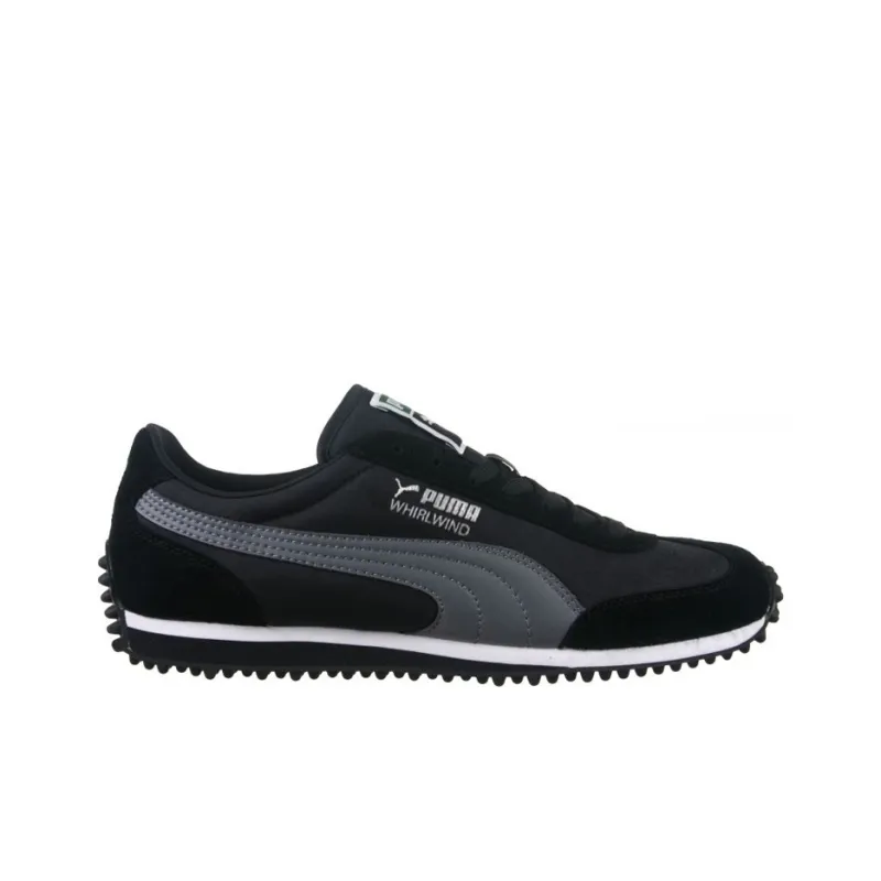 PUMA Whirlwind Classic Cushioning Anti-Slip Wear-Resistant Breathability Low-Top Running Shoes Men's Steel Gray Black-1