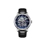 White Case Blue Dial Leather Strap