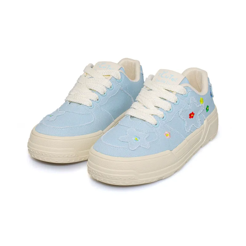 B10CROWN Slip Resistant Breathable Lightweight Low Top Canvas Shoes Women's Blue-4