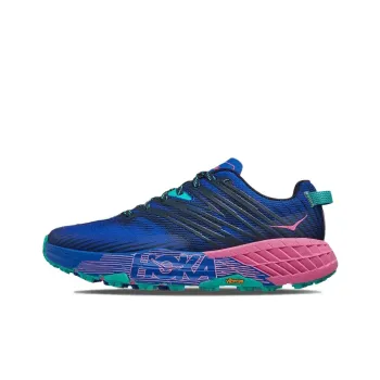 HOKA ONE ONE Speedgoat 4 Anti Slip And Wear Resistant Breathable Low Top Running Shoes Women's Blue Purple Color Block