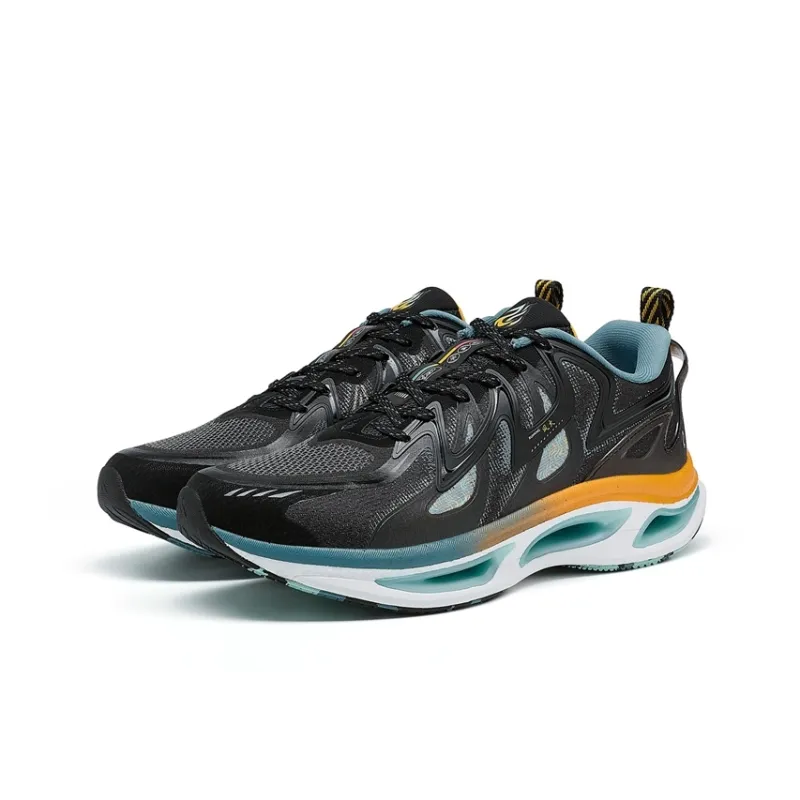 XTEP Cushioning Lightweight Low Top Running Shoes Men's Black Blue-2