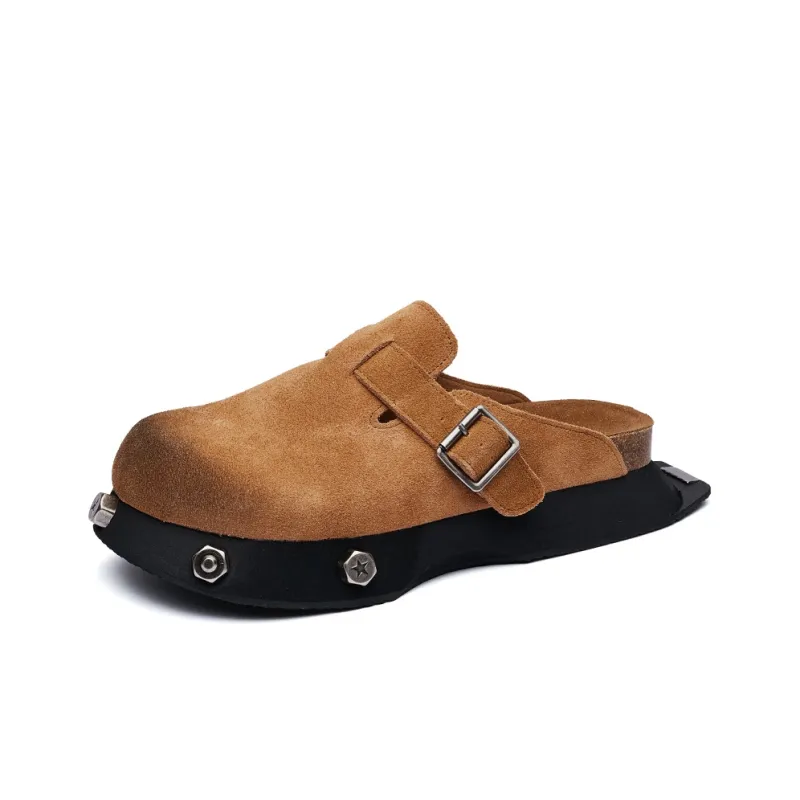 Zuogedu Rubber Sole Slip Resistant Platform Height Increasing 5cm Outerwear Closed Toe Slippers Unisex-2
