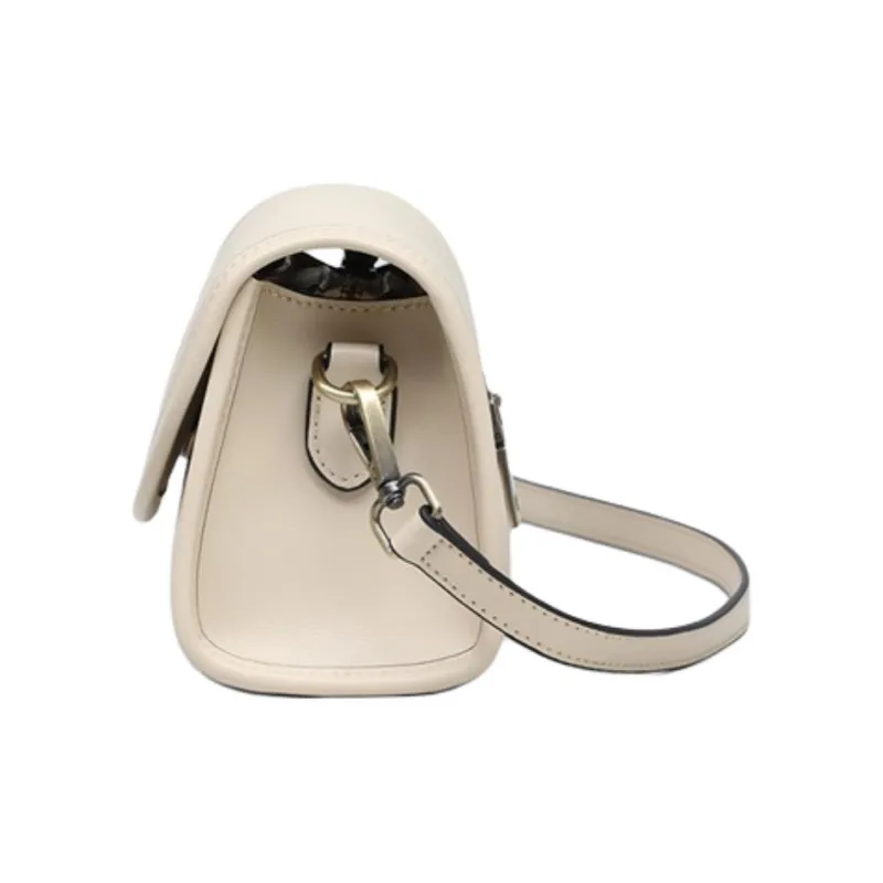 VINEY Cow Leather Shoulder Bag, Crossbody Bag, Small Square Bag Regular Women's Ecru-4