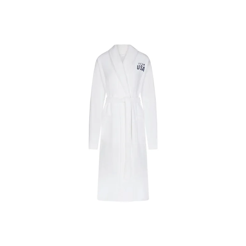 SKIMS x MEIGUOAOYUNDUI LIANMINGKUAN SS24 FOR TEAM USA TERRY OLYMPIC UNISEX ROBE Pajama Robe Unisex White/White-0