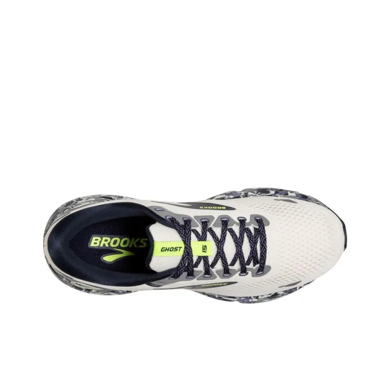 Brooks Ghost 15 Cushioning Wear Resistant Low Top Casual Running Shoes Men's Beige Gray-3