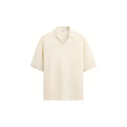 ZARA Polo Shirts Men Beige