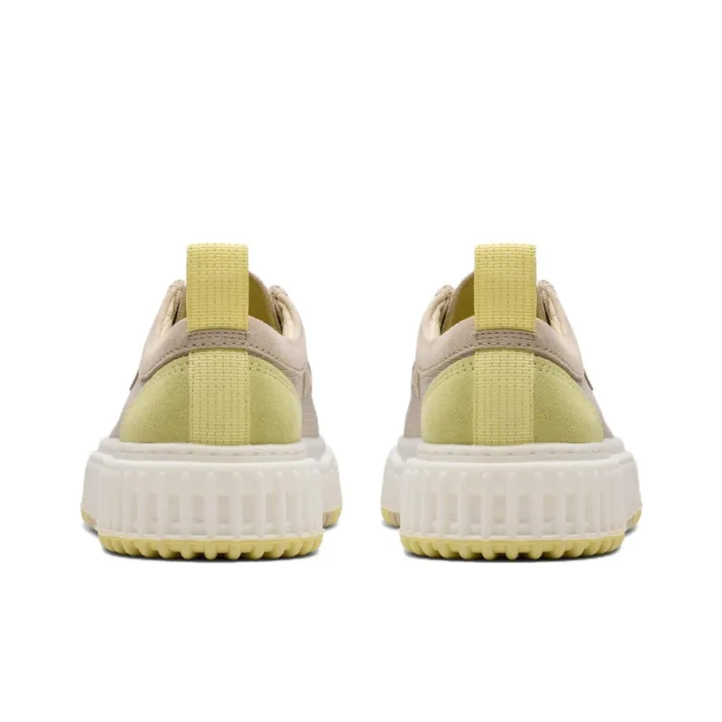 Clarks Low Top Skateboard Shoes Men's Beige Yellow-4