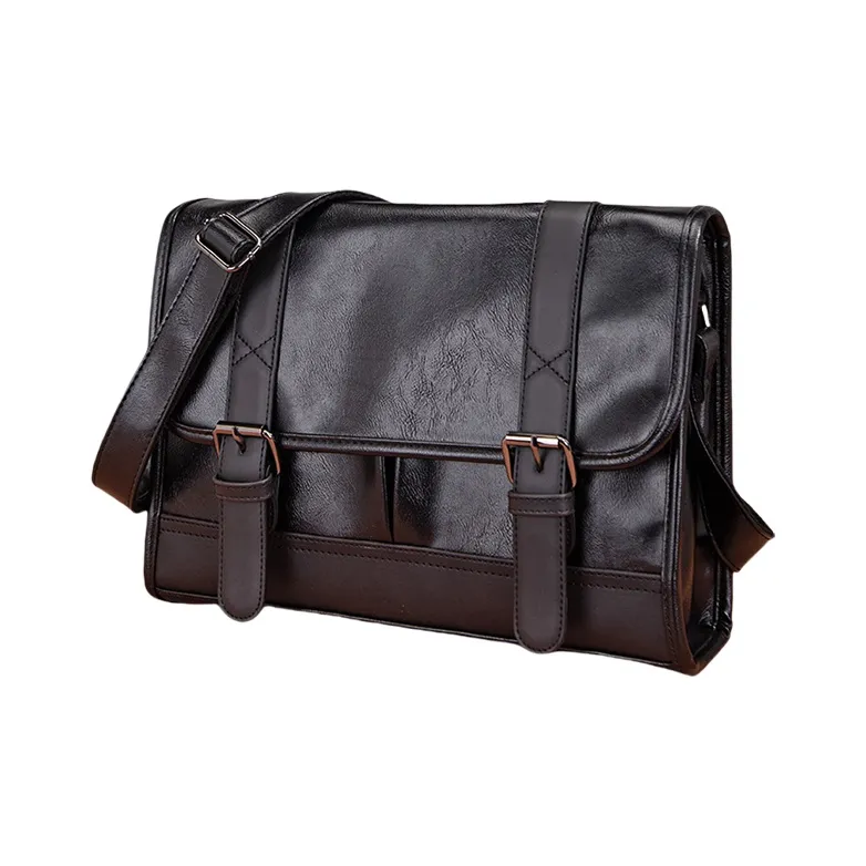 TTaG．baG PU Messenger Bag Shoulder Bag Crossbody Bag Men's Black-1