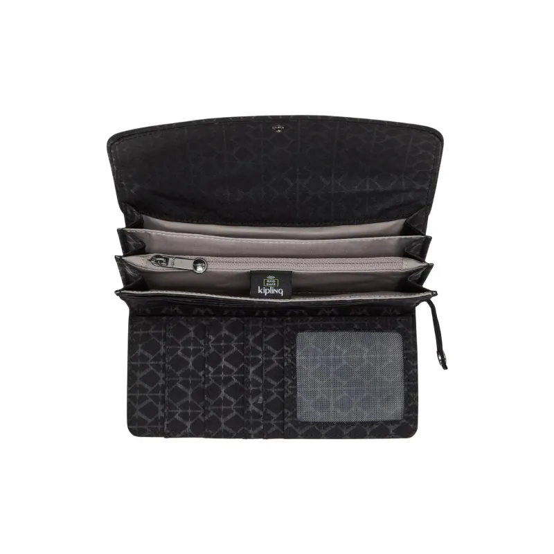 Kipling Polyamide Wallet Large Size Women's Black-3