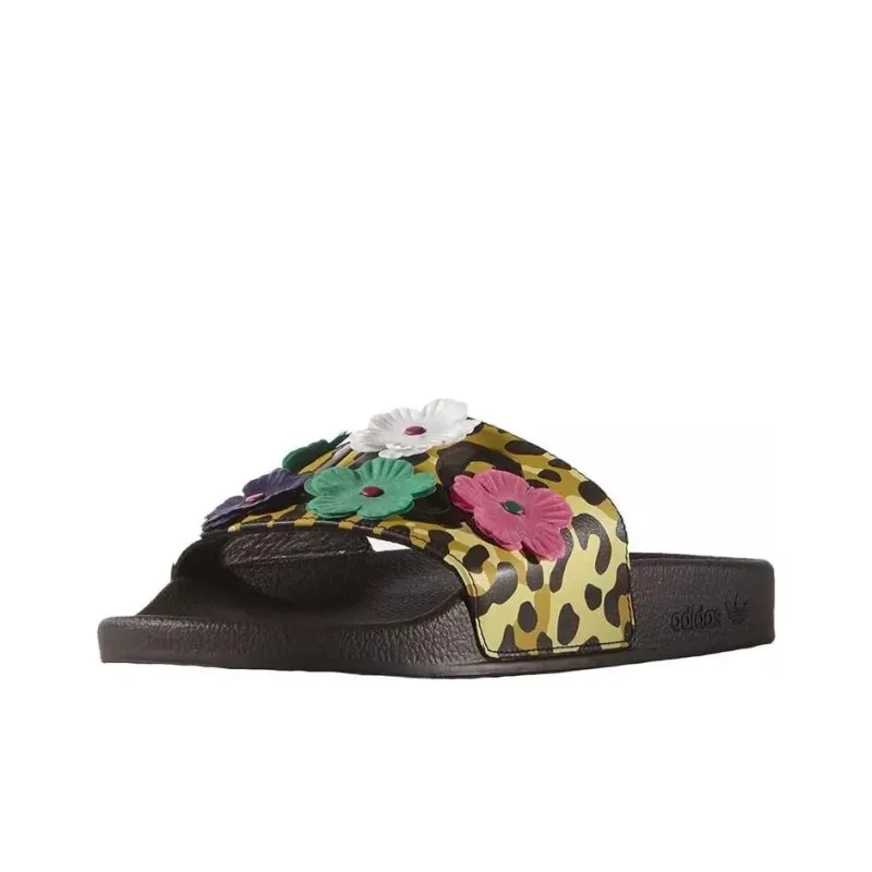 Adidas Adilette Jeremy Scott Leopard Floral 'Brown Yellow'-2
