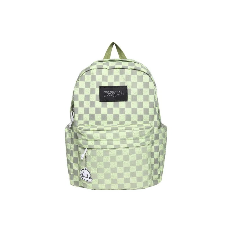 MOK Nylon Backpack Unisex Light Gray/Black/Neon Yellow/Peacock Blue-5