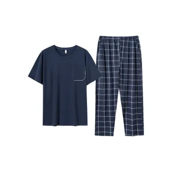 Flowers In Water Pajama Set Men's Dusty Blue