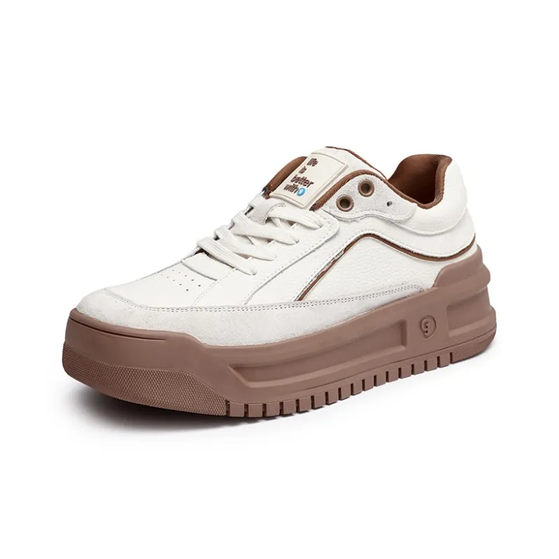 GONGJI Skateboard Shoes Women's Low Top Milk Tea Brown-2