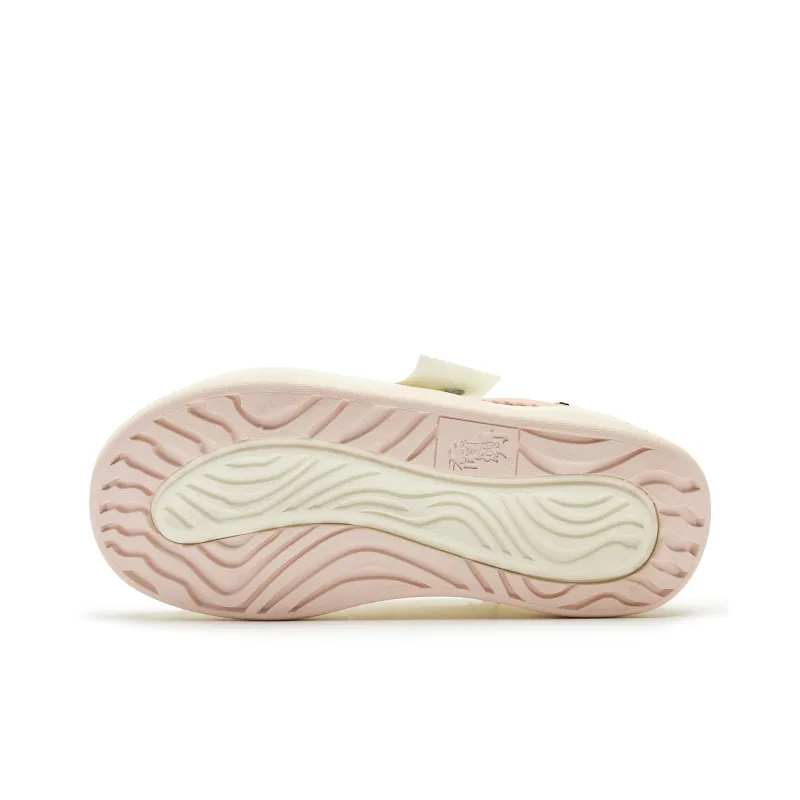 QIAODAN Layered Shoes 1.0 Coverage Slip Resistant Height Increasing Low Top Skateboard Shoes Women's Cloud Pink Ivory-4