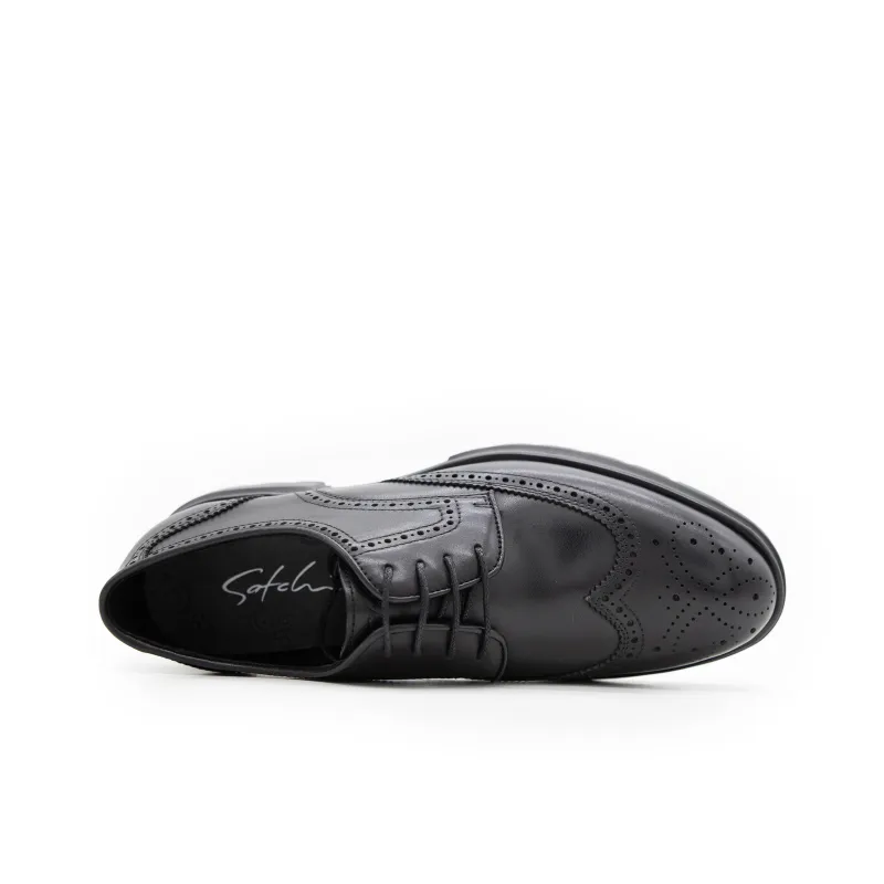 Satchi Dress Shoes With Brogue Platform Leather Men's Black-3