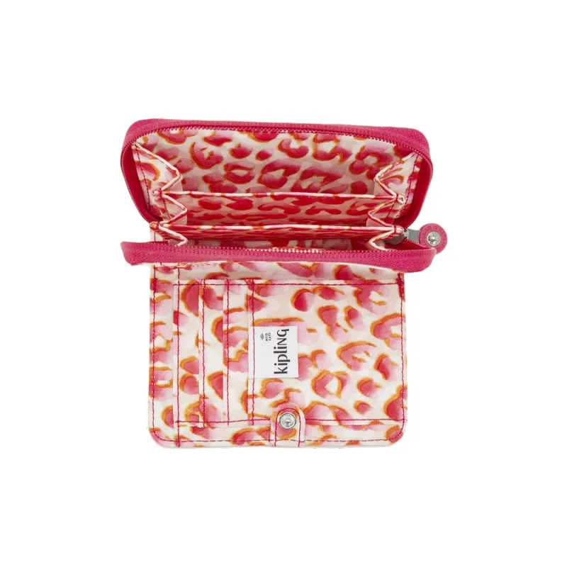 Kipling Recycled Polyester Wallet Medium Size Women's Orange Pink-3