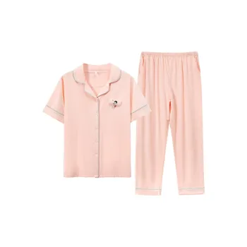 Flowers In Water Pajama Set Women's Light Pink