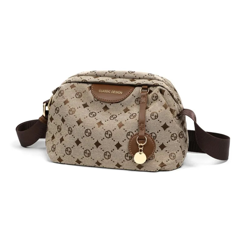 PT'SON Fabric Small Square Bag Shoulder Bag, Crossbody Bag Women's Coffee-2